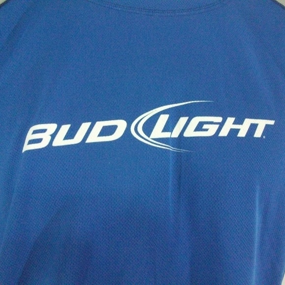 Bud Light Beer Blue Gray Mens T Shirt - Picture 5 of 8